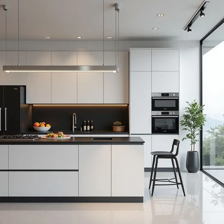 Thiết kế nội thất phòng bếp phong cách tối giản hiện đại