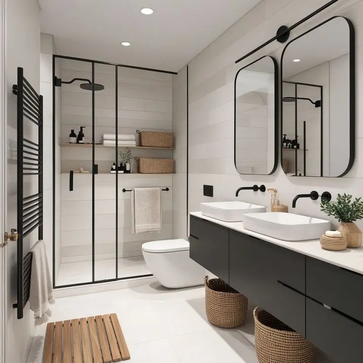 Thiết kế nội thất phòng tắm phong cách Bắc Âu Scandinavian