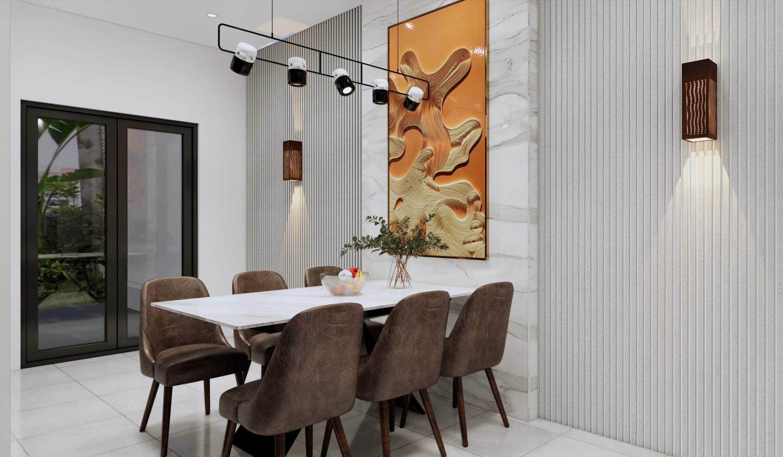 Bàn ăn gia đình với 6 ghế ngồi