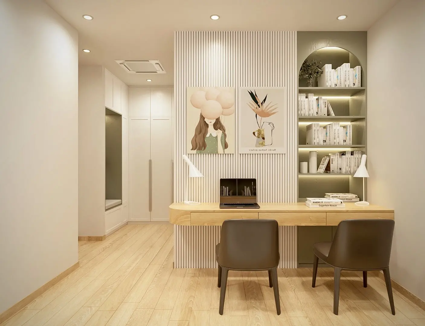 Bàn làm việc trong phòng ngủ