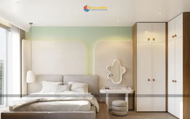 Bàn trang điểm trong phòng ngủ hai vợ chồng