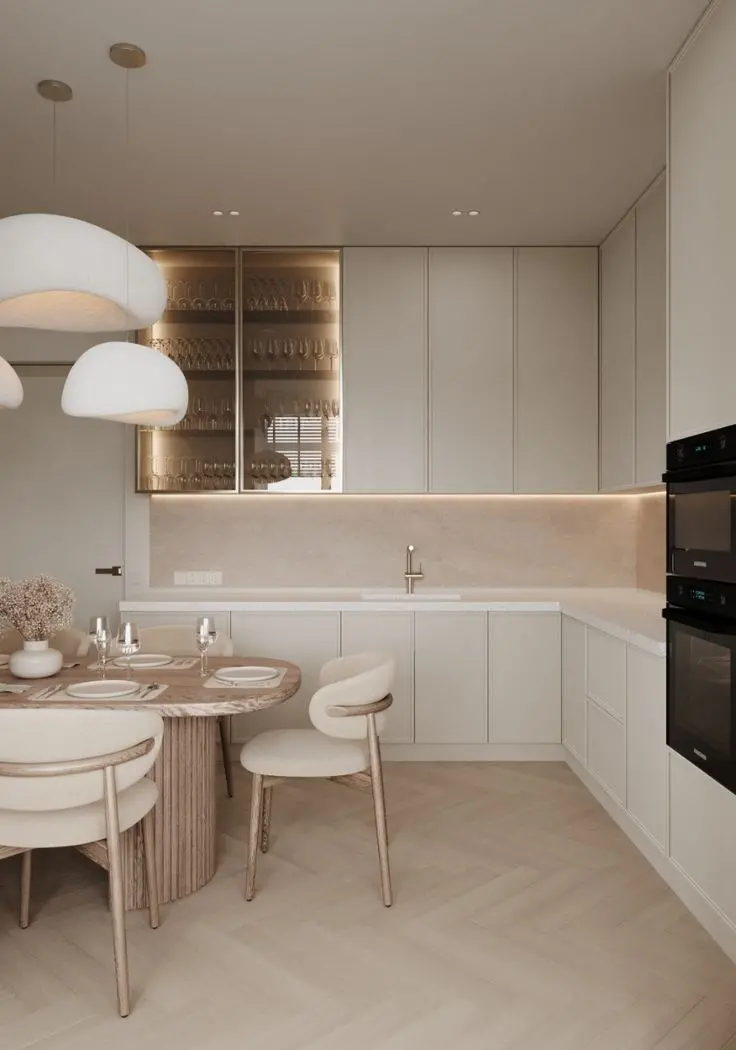 Thiết kế nội thất phòng bếp tối giản