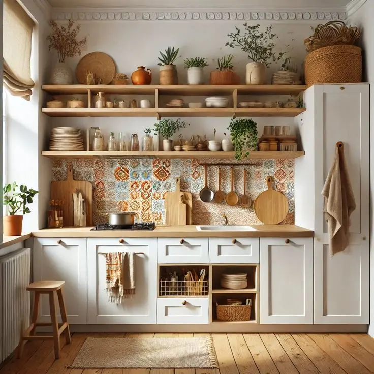 Thiết kế nội thất phòng bếp phong cách Bohemian (Du mục)