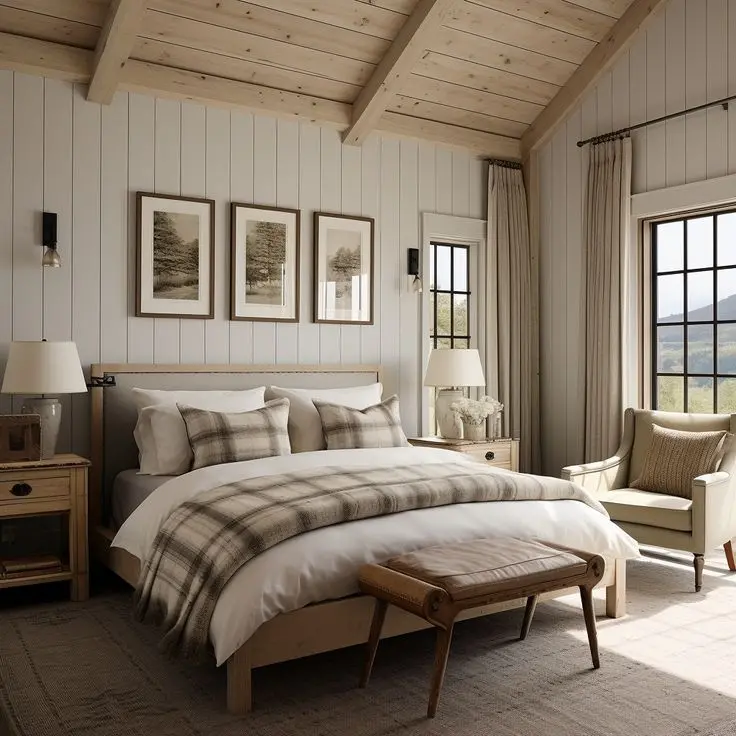 Thiết kế nội thất phòng ngủ phong cách Farmhouse