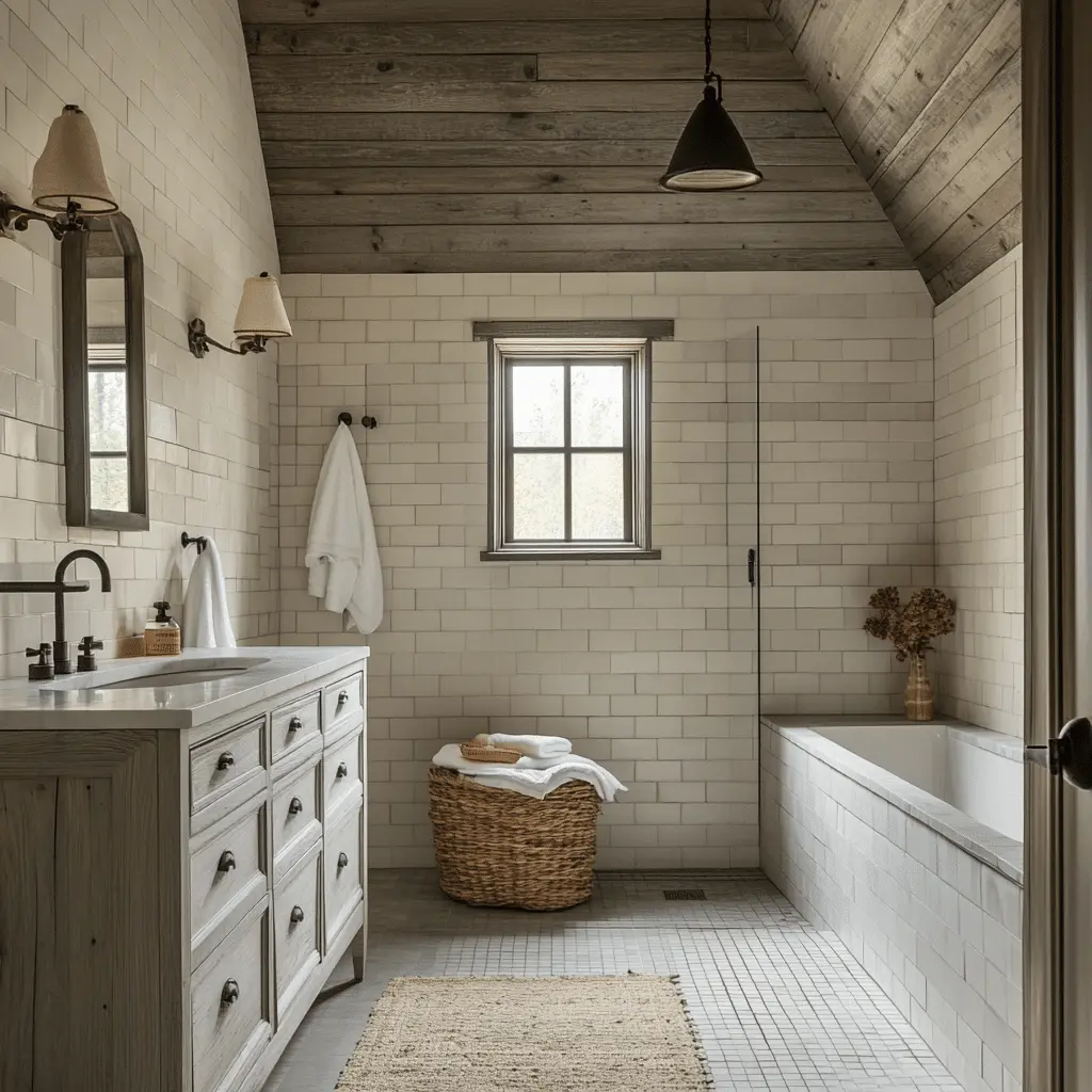 Thiết kế nội thất phòng tắm phong cách Farmhouse