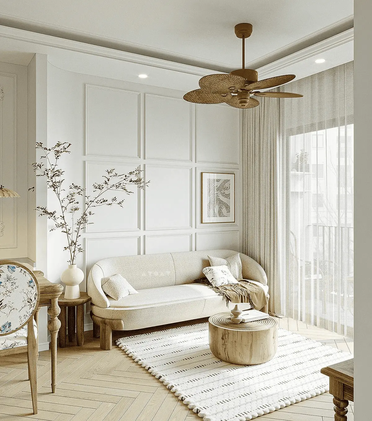 Ghế sô pha đơn giản cho thiết kế nội thất phòng khách nhỏ