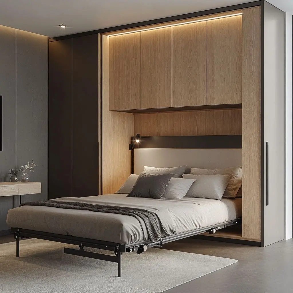 Giường gấp gọn cho thiết kế nội thất phòng ngủ nhỏ