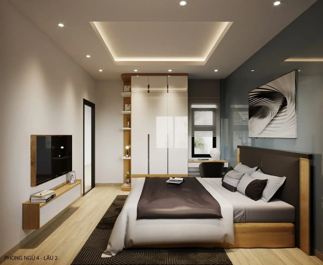 Hình ảnh mẫu dự án thiết kế nội thất phòng ngủ biệt thự