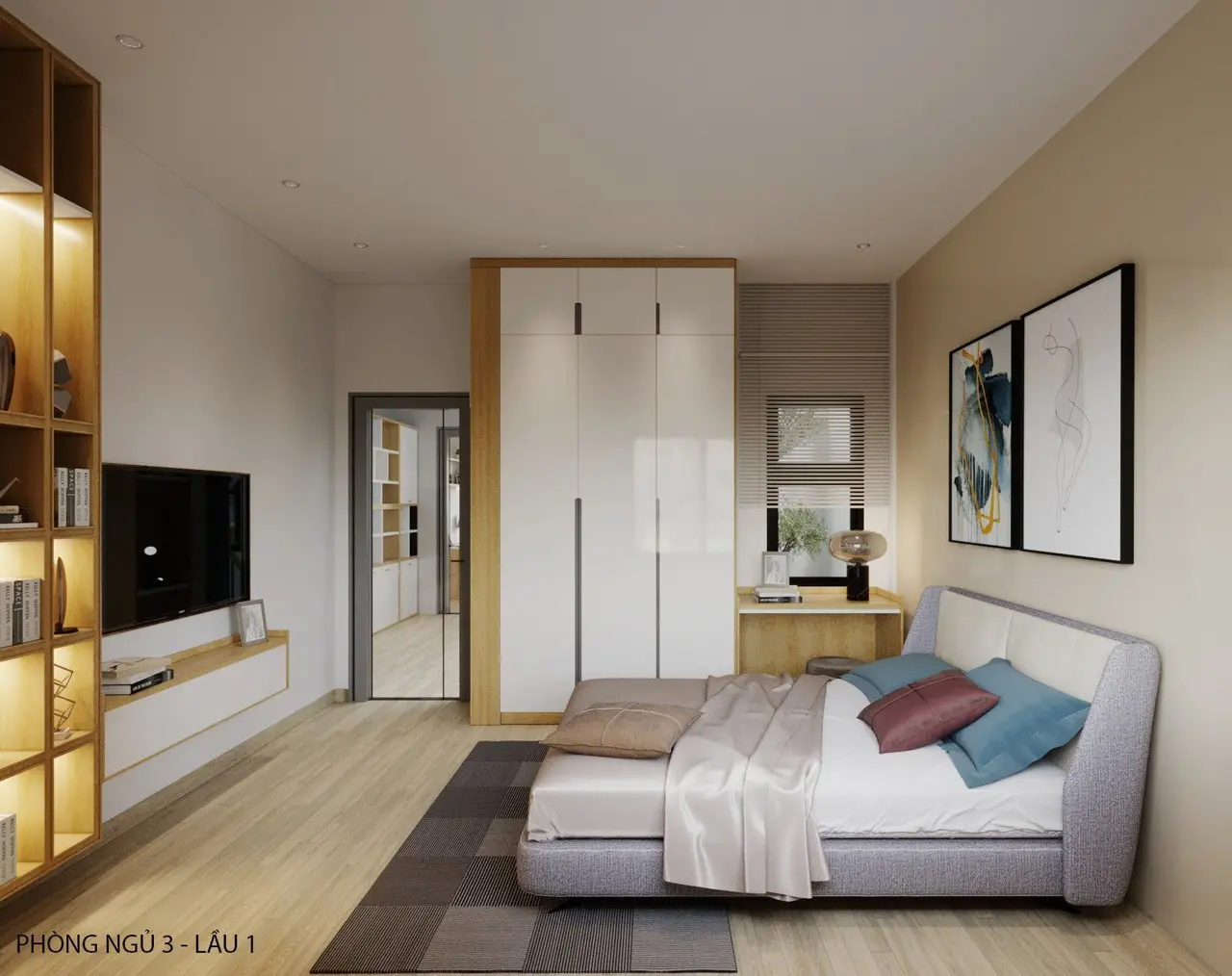 Hình ảnh mẫu dự án thiết kế nội thất phòng ngủ master 2-1
