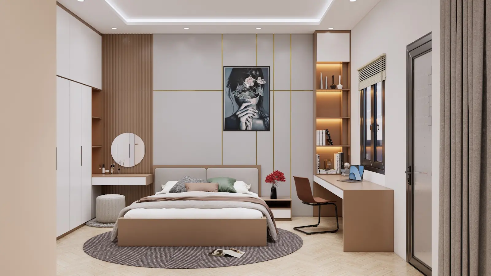 Hình ảnh mẫu dự án thiết kế nội thất phòng ngủ nhà phố