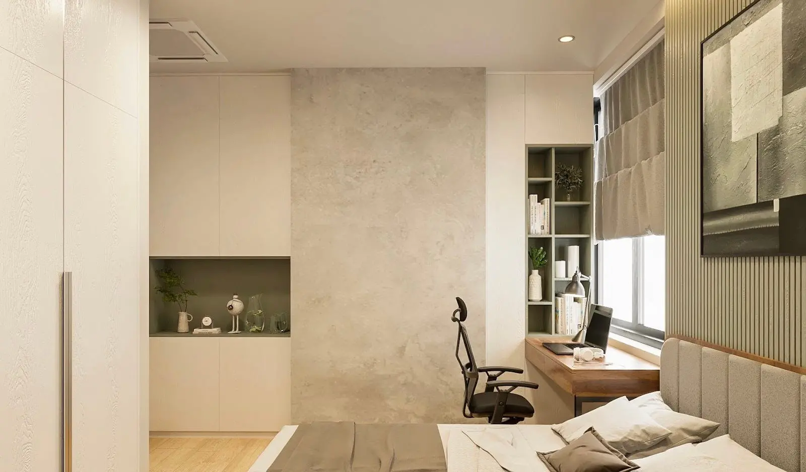 Hình ảnh mẫu dự án thiết kế nội thất phòng ngủ nhỏ của căn hộ chung cư