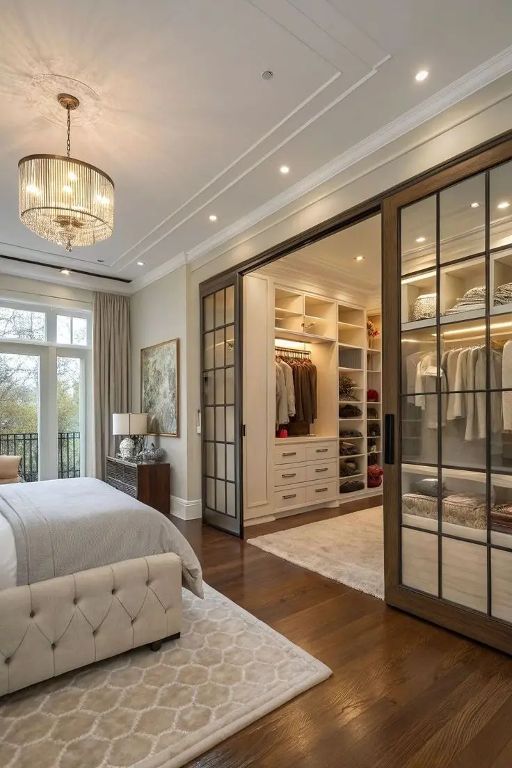 Kết hợp không gian ngủ và khu vực thay đồ