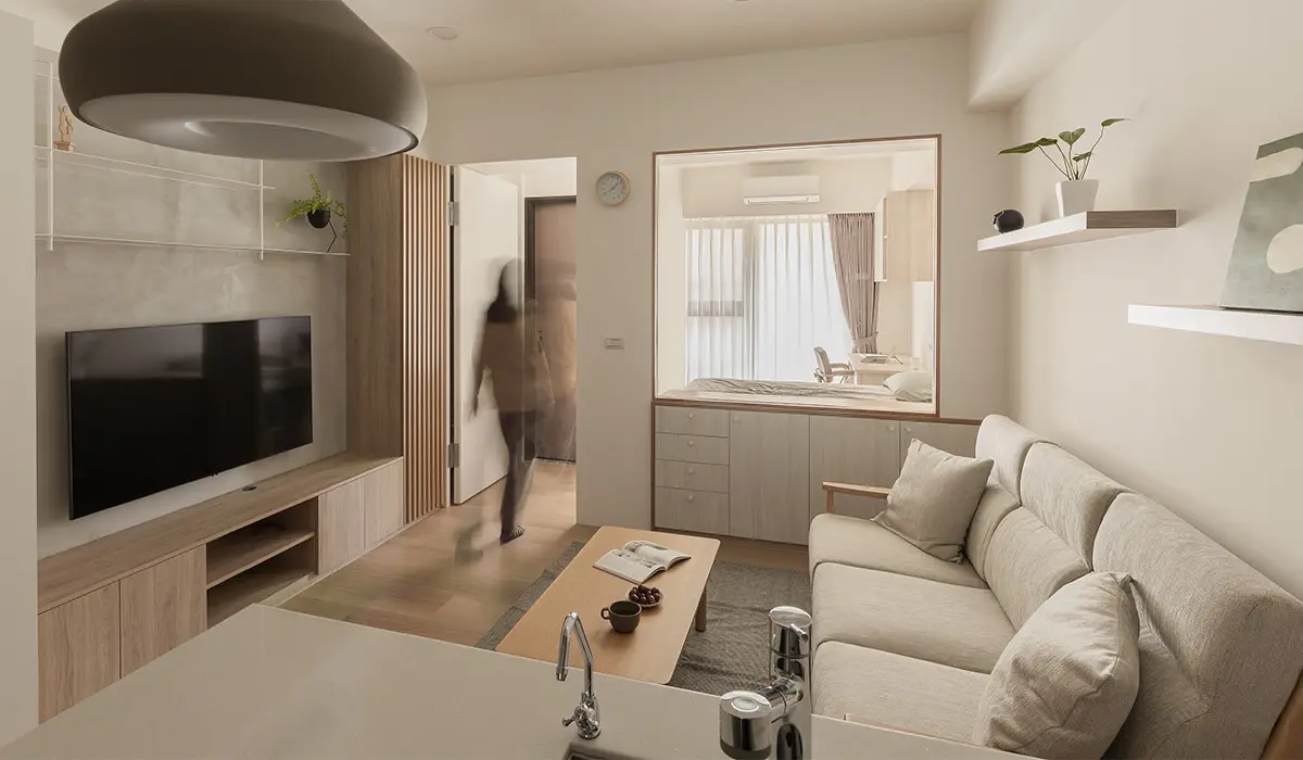 Thiết kế nội thất phòng khách tối giản