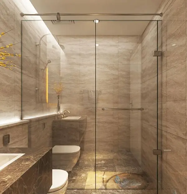 Kính cường lực làm vách ngăn trong nhà tắm