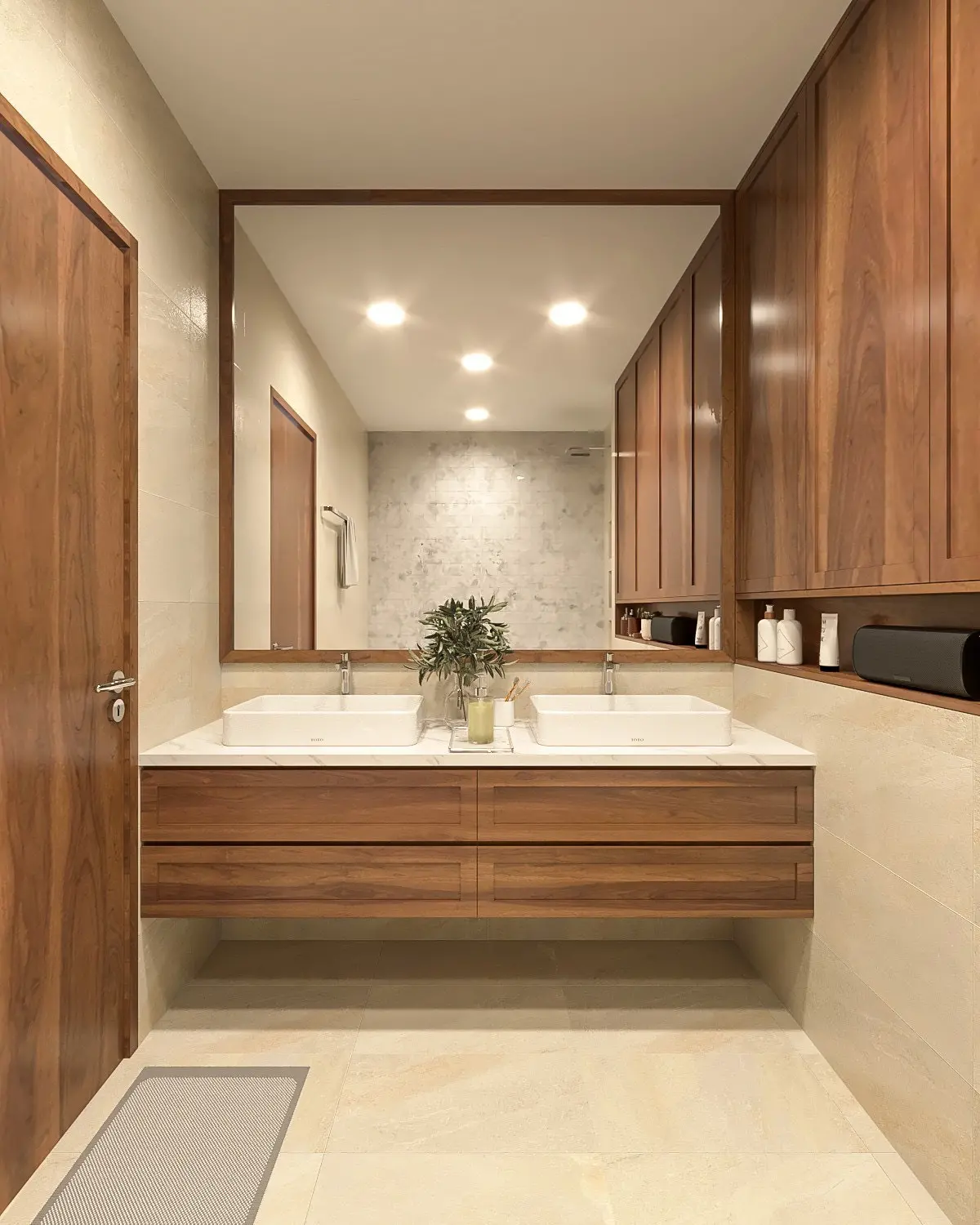 Lavabo và thiết bị trong phòng tắm nhỏ