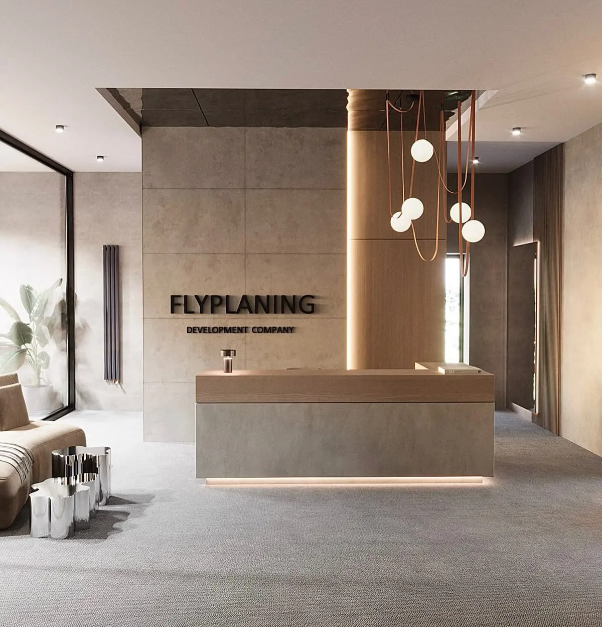 Thi công quầy lễ tân phong cách Luxury