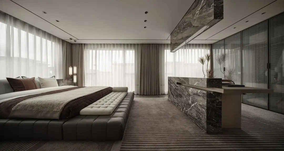 Thi công vách ngăn cho phòng ngủ master để tạo khu vực thay đồ riêng