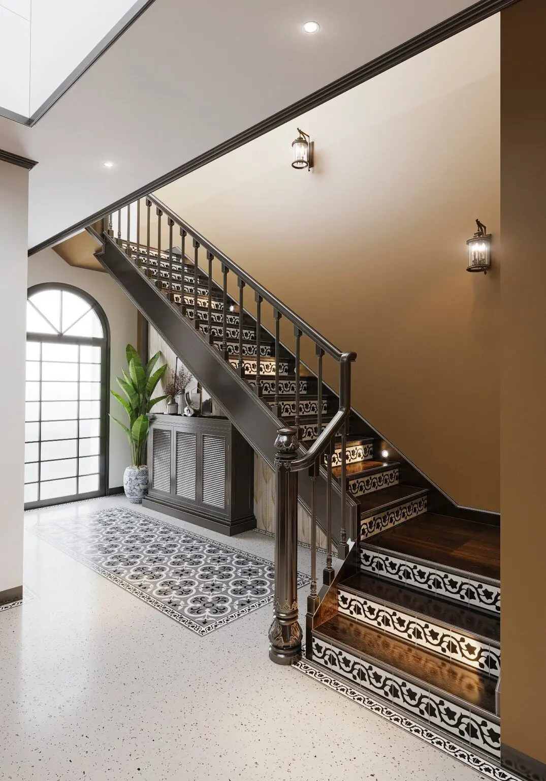 mẫu cầu thang phong cách Indochine