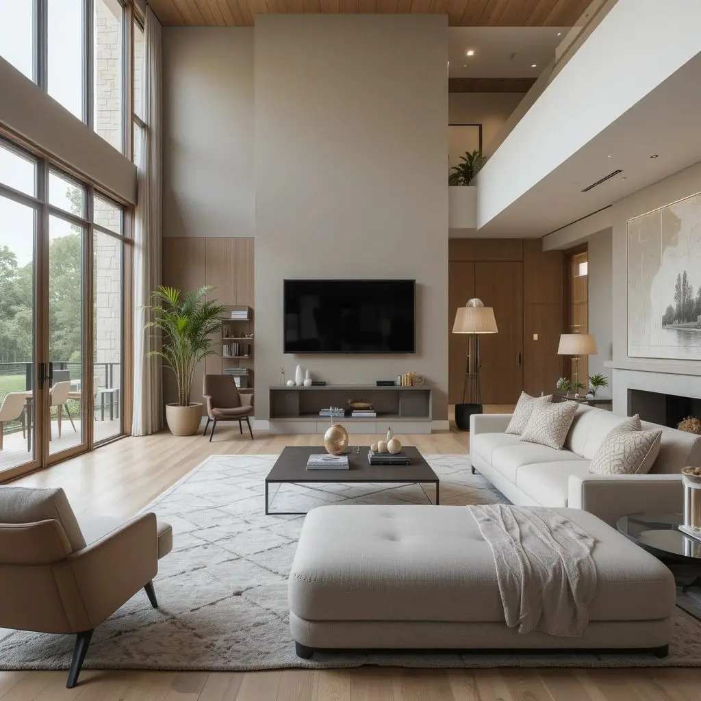 Mẫu thiết kế nội thất phòng khách biệt thự đơn giản