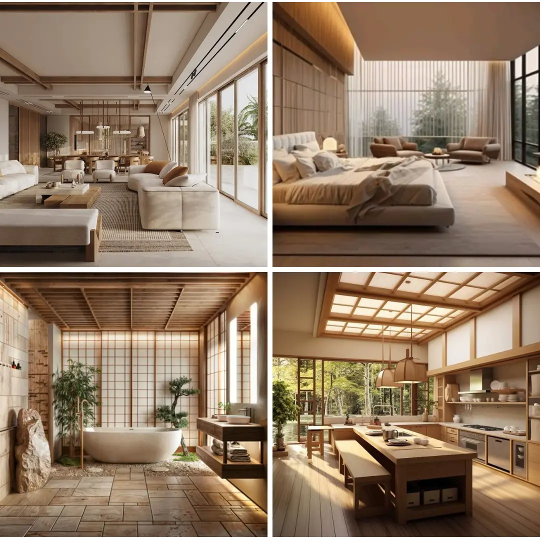 Mẫu thiết kế nội thất biệt thự phong cách Nhật Bản