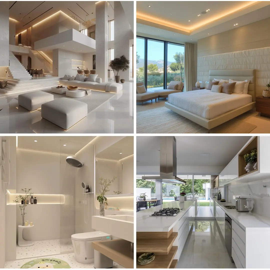 Mẫu thiết kế nội thất biệt thự phong cách tối giản