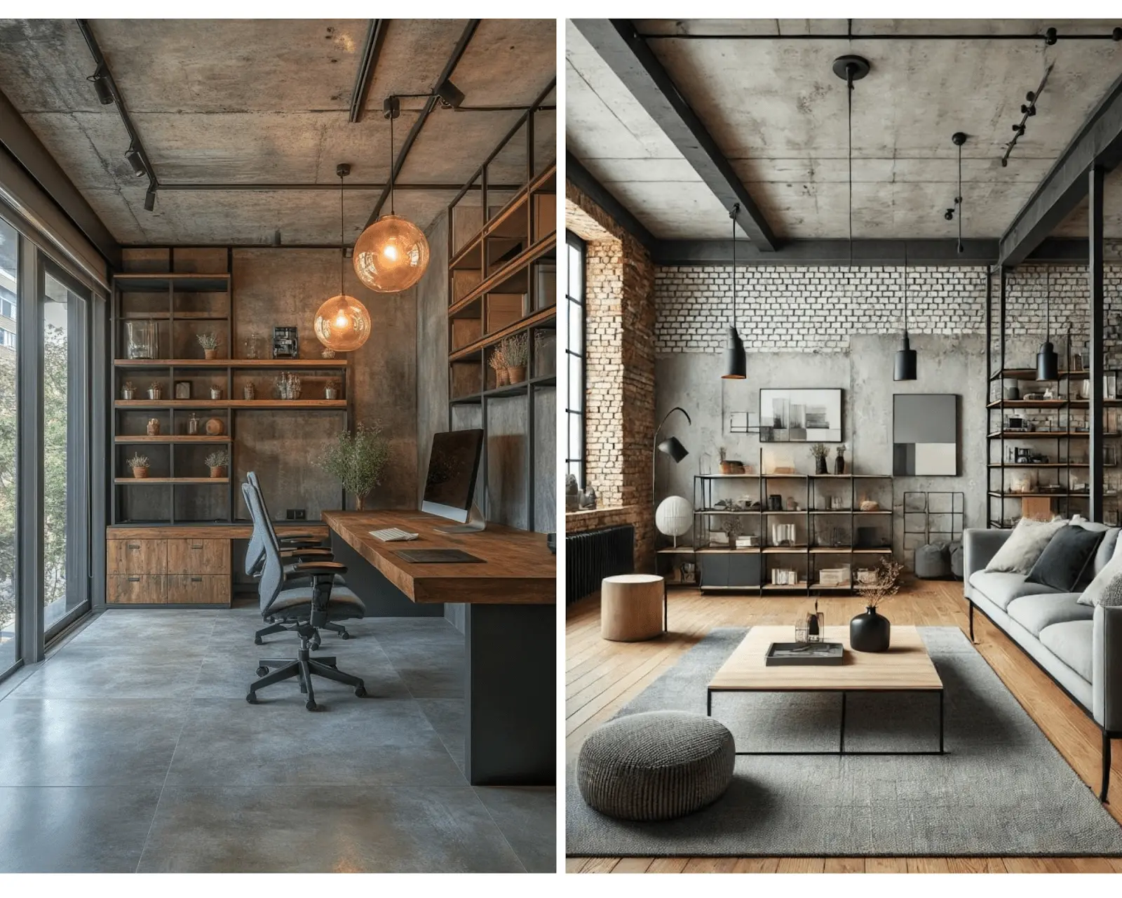 mẫu thiết kế nội thất căn hộ phong cách Industrial