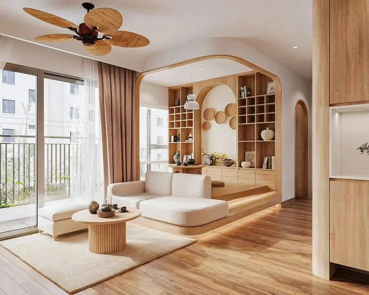 mẫu thiết kế nội thất phòng khách chung cư 70m2