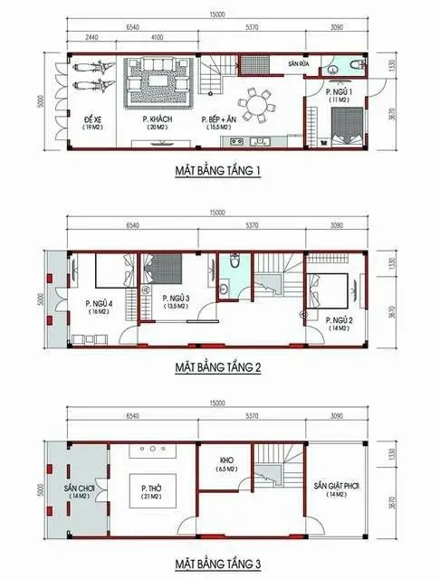 Mẫu thiết kế nội thất nhà phố 3 tầng