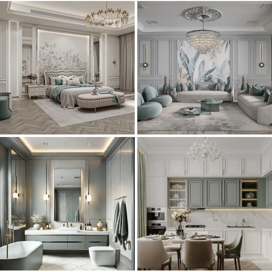 Mẫu thiết kế nội thất nhà phố phong cách Tân Cổ Điển