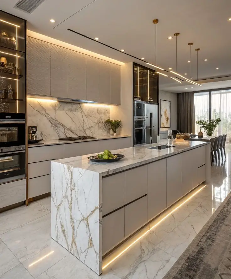 Mẫu thiết kế nội thất phòng bếp biệt thự sang trọng-1