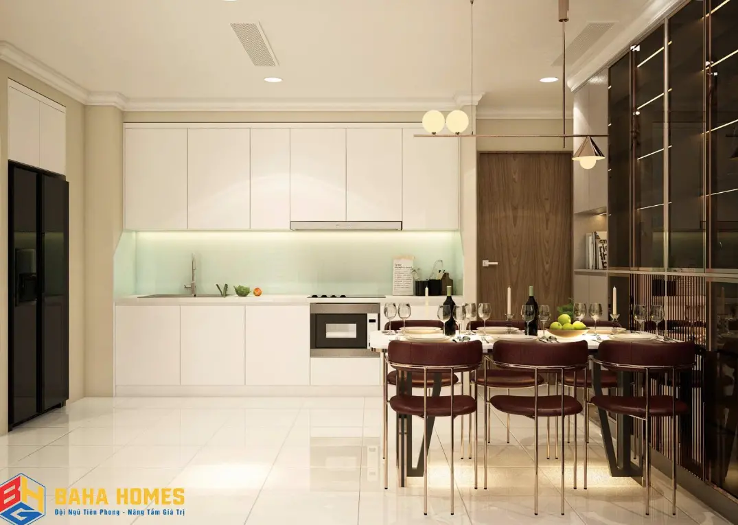 Mẫu thiết kế nội thất phòng bếp căn hộ chung cư Landmark