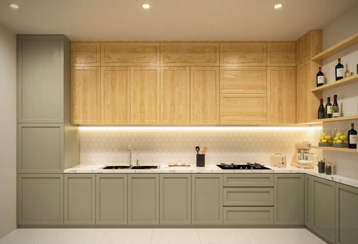 Mẫu thiết kế nội thất phòng bếp căn hộ tối ưu công năng