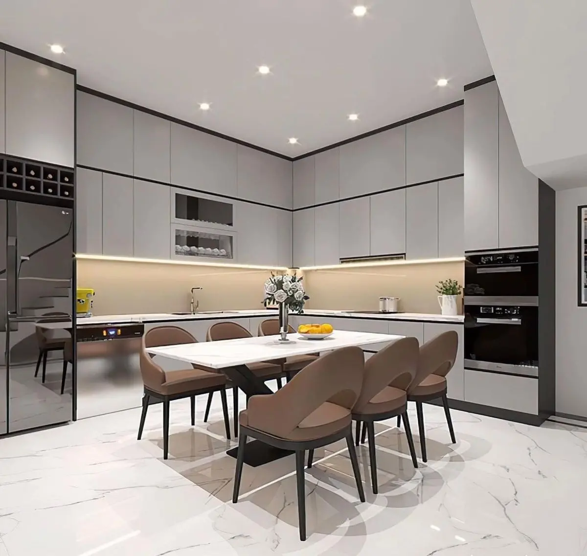 Mẫu thiết kế nội thất phòng bếp nhà phố