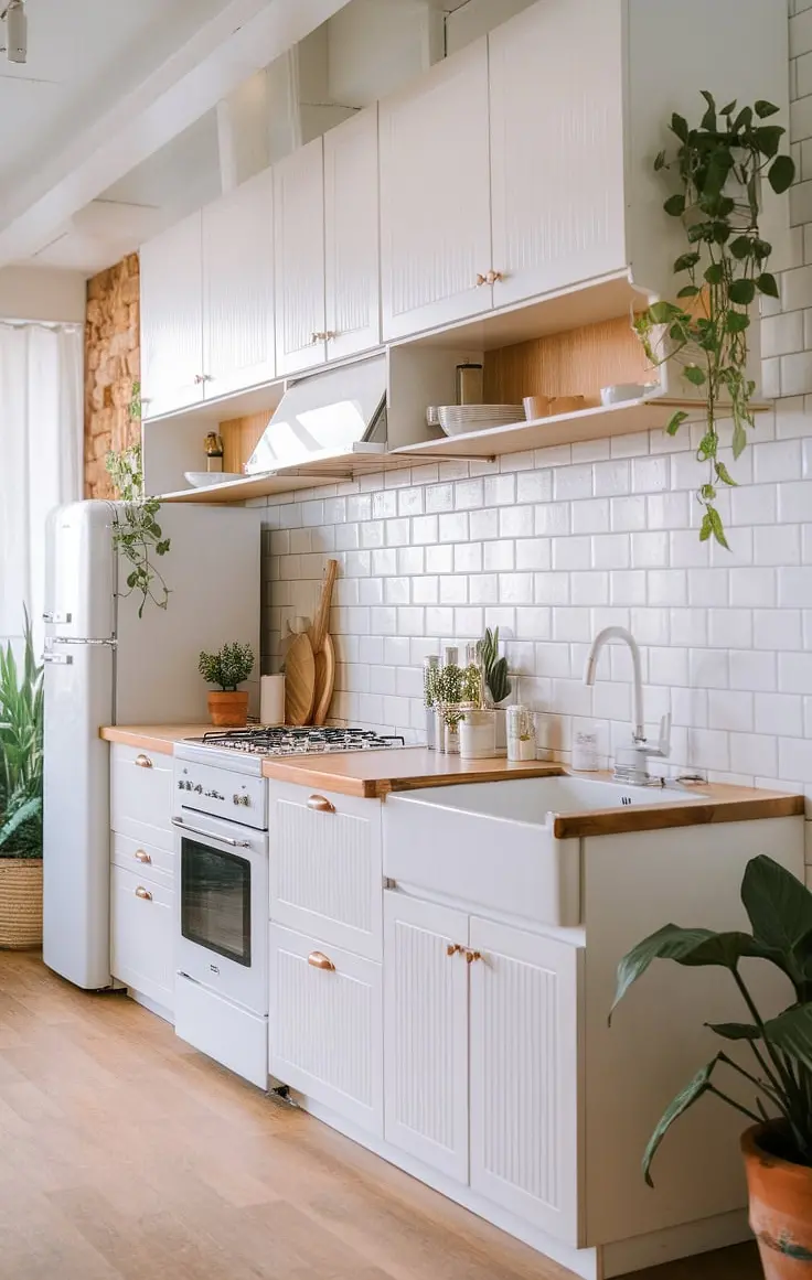 Mẫu thiết kế nội thất phòng bếp phong cách Bắc Âu xanh-1