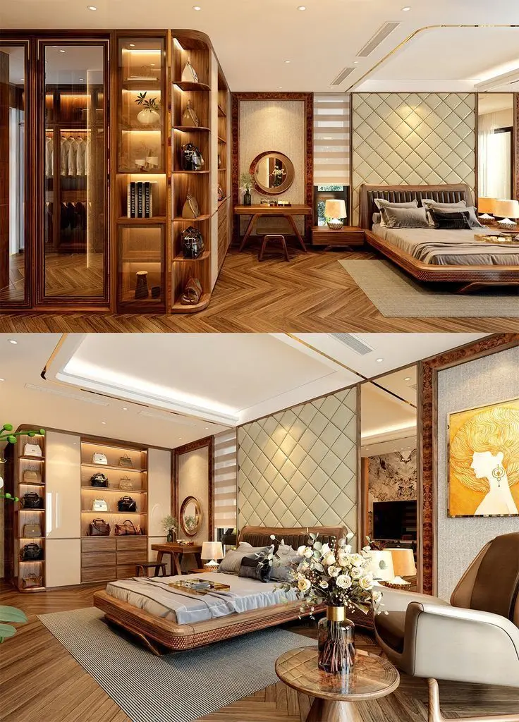 Mẫu thiết kế nội thất phòng ngủ master biệt thự