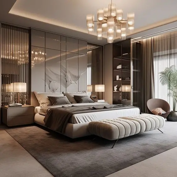 Mẫu thiết kế nội thất phòng ngủ phong cách Luxury