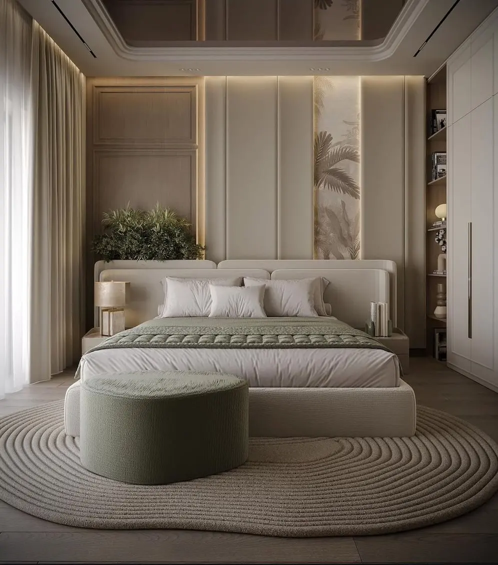 Mẫu thiết kế nội thất phòng ngủ phong cách Wabi Sabi