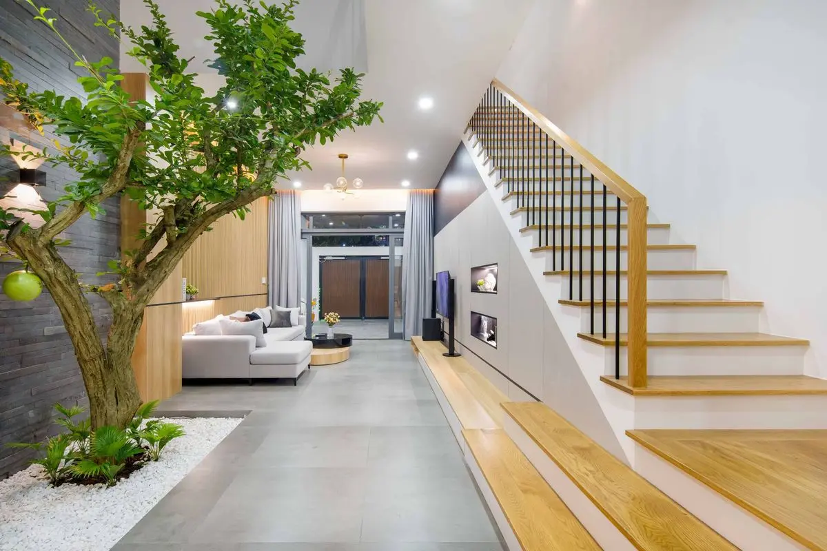 Mẫu thiết kế nội thất phòng khách theo xu hướng thiết kế xanh