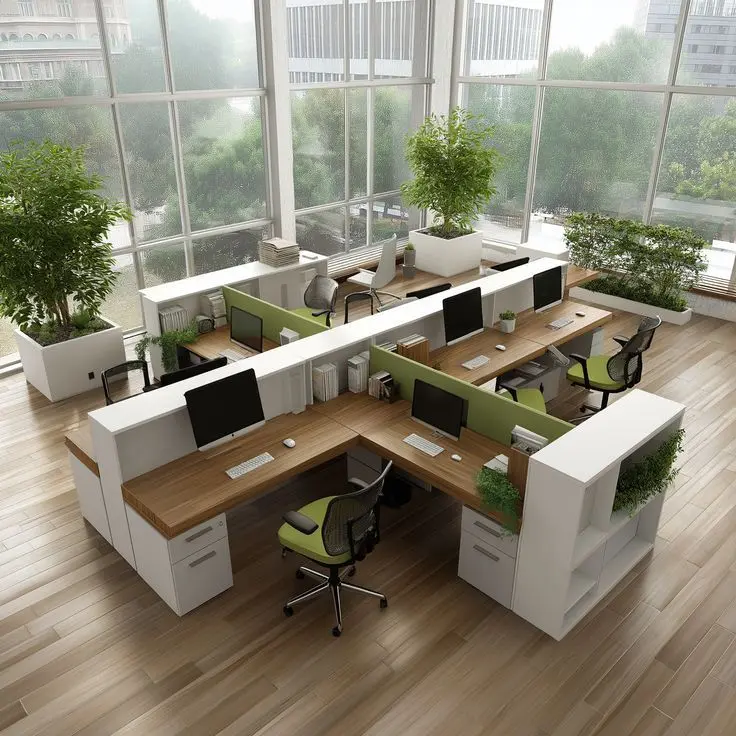 Mẫu thiết kế nội thất văn phòng theo phong cách xanh 2