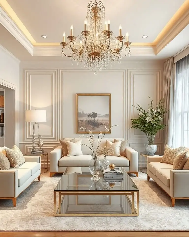 Thiết kế nội thất phòng khách phong cách Tân cổ điển