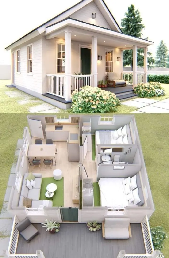 Mẫu thiết kế nội thất nhà phố Tối Giản