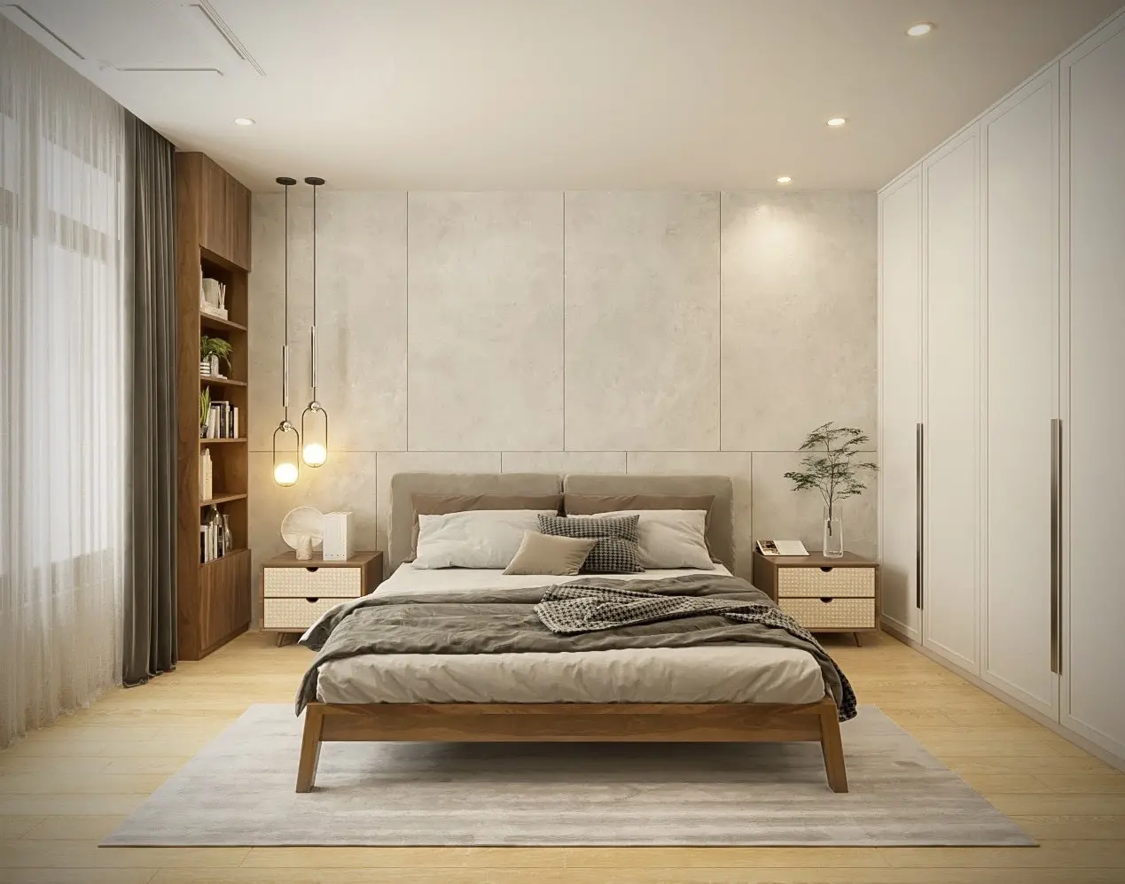 Thiết kế nội thất phòng ngủ chung cư Everrich