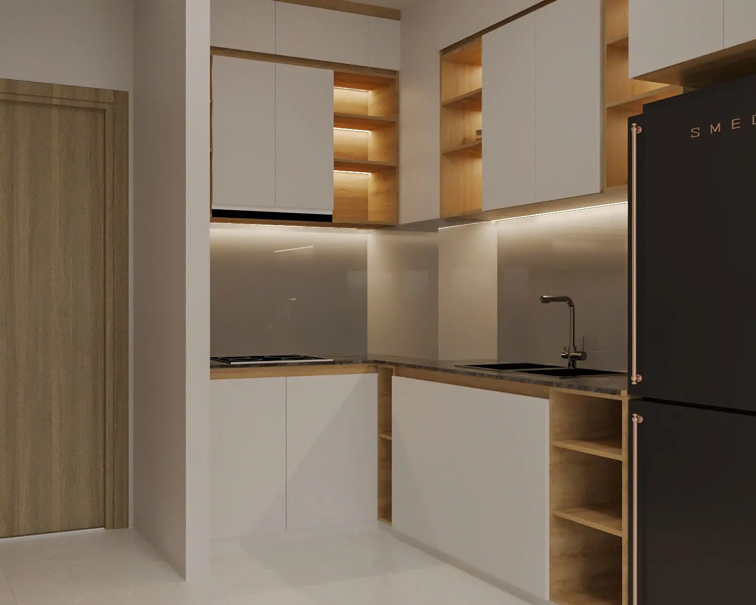 Thiết kế nội thất phòng bếp chung cư Vinhomes Quận 9