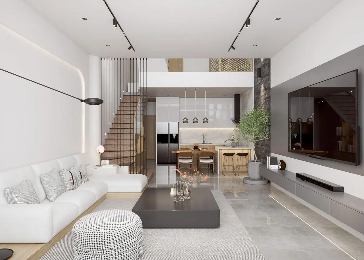 Mẫu thiết kế nội thất phòng khách phong các hiện đại