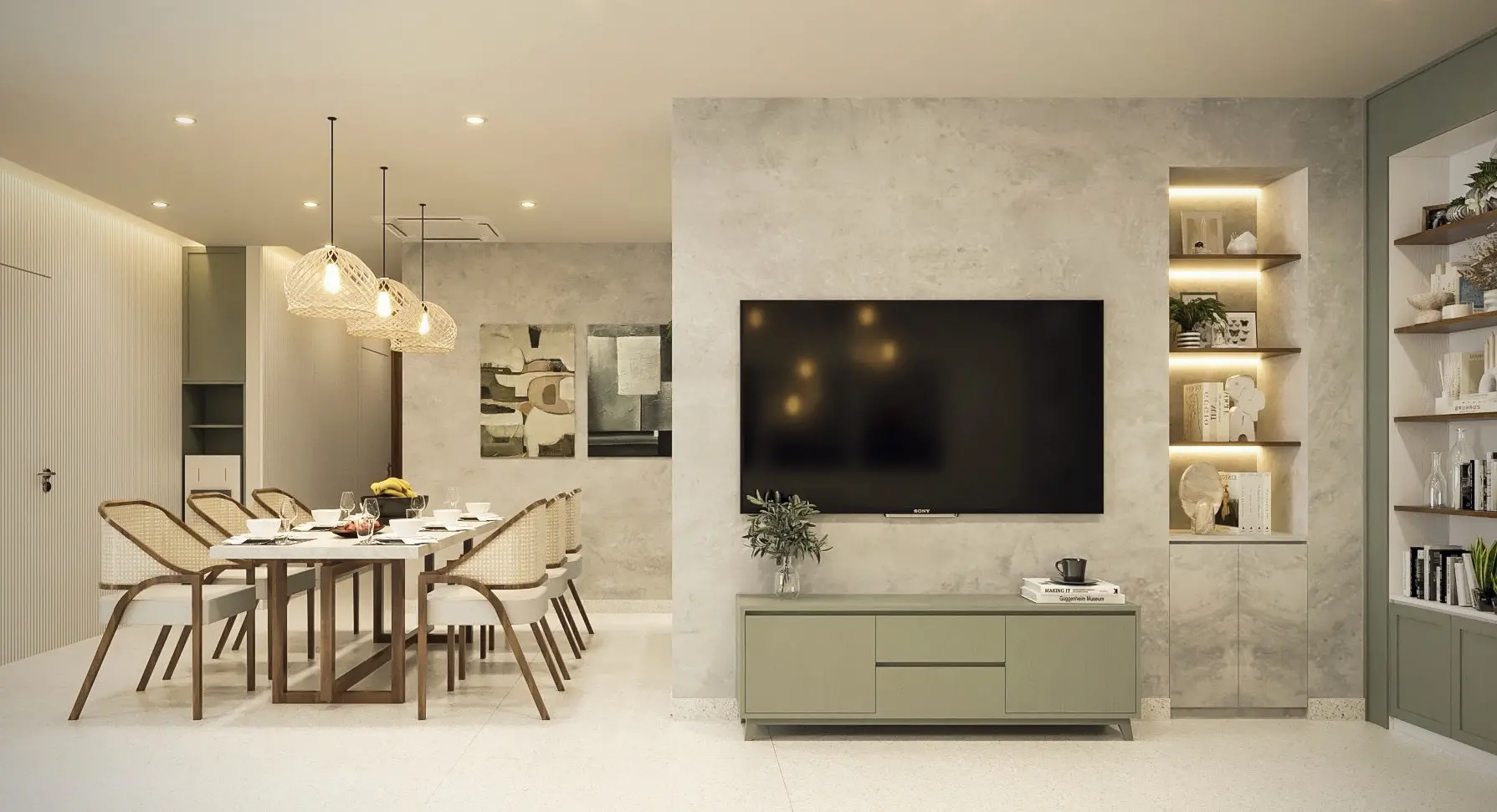 Thiết kế nội thất phòng khách chung cư Everrich góc 2