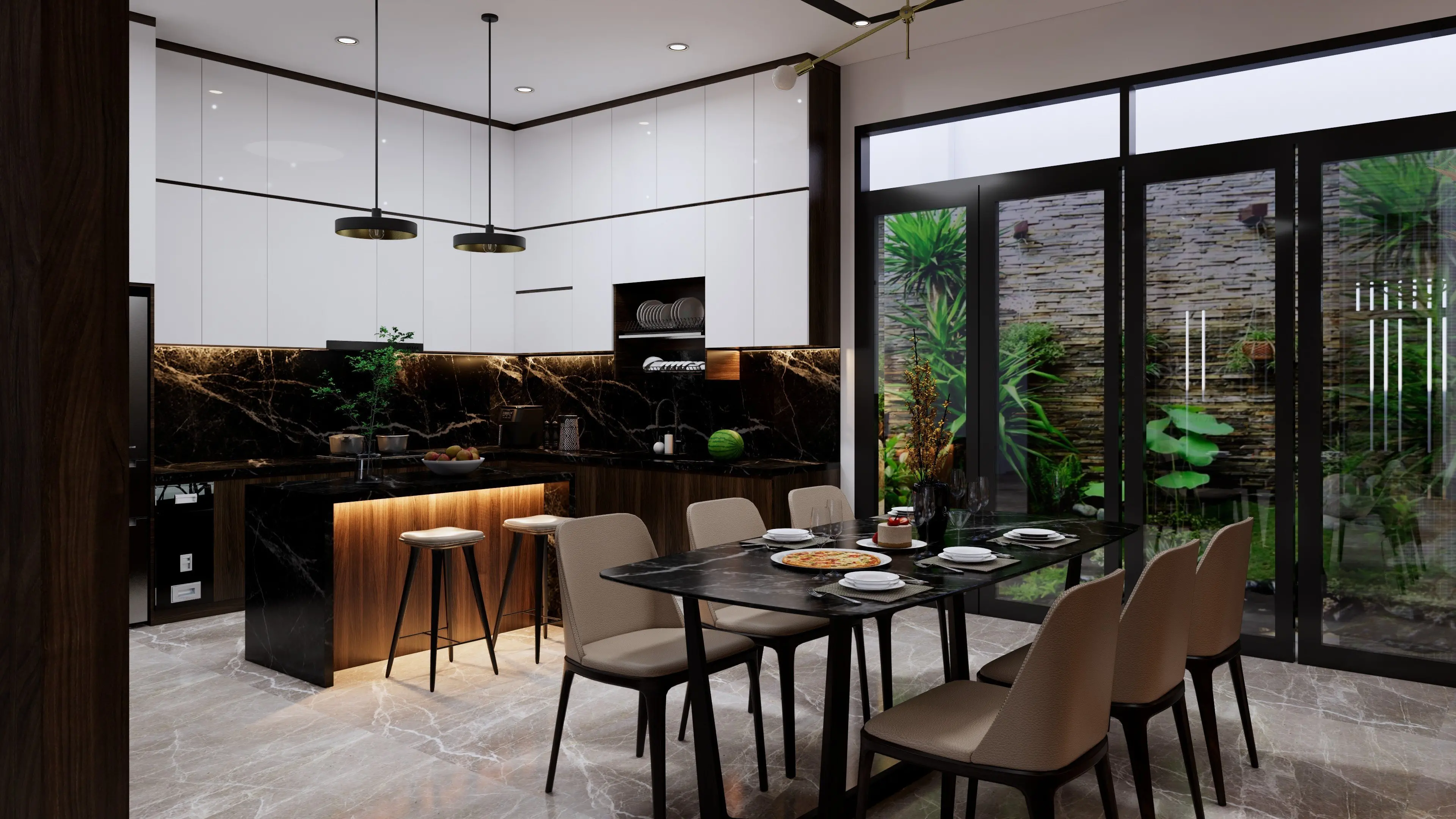 Thiết kế nội thất phòng bếp nhà anh Bé