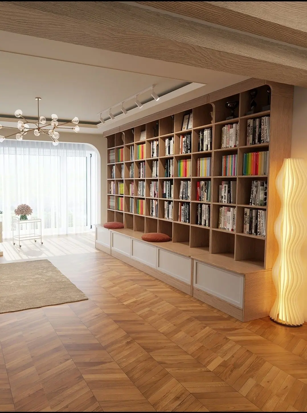 Phòng đọc sách và sinh hoạt chung biệt thự