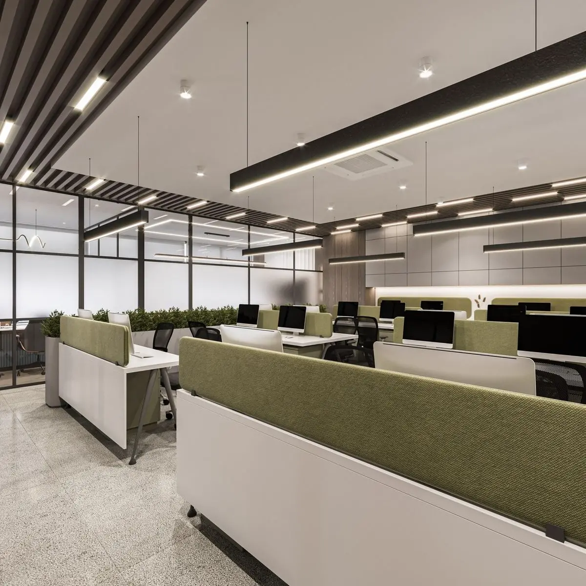 Thi công không gian làm việc chung mở