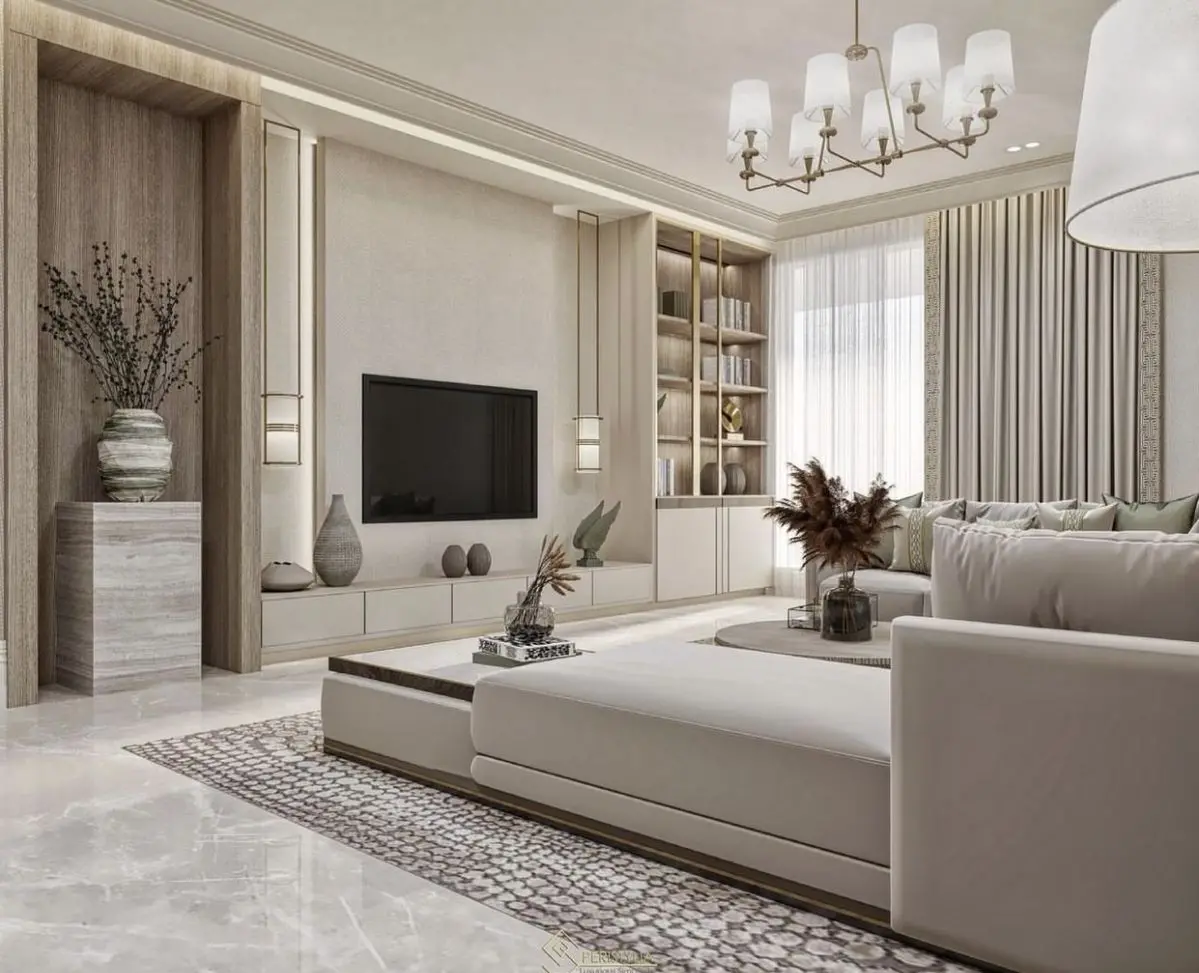 Thiết kế nội thất phòng khách phong cách Tân cổ điển 2025 tối giản hiện đại sang trọng