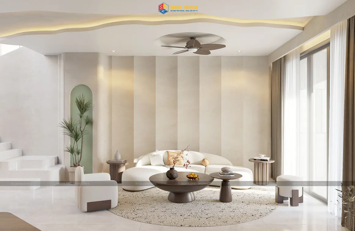 Thiết kế nội thất phòng khách căn hộ của anh Quốc